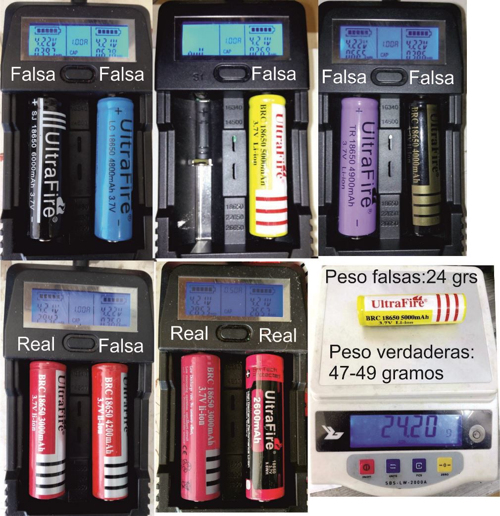 Test Real Fake 18650